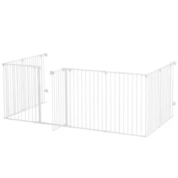 Šunų aptvaras PawHut 154x154x90cm., baltos spalvos