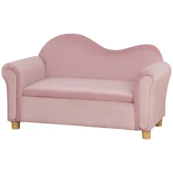Vaikiška sofa Homcom 84x41,5x48,5cm., rožinės/šviesiai rudos spalvos