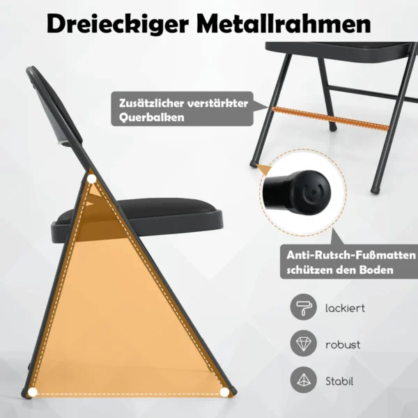 4klappsthlegartenstuhlklappbarcampingstuhlkunstledermitmetallrahmenesszimmerthlegepolstertbis150kgbelastbarschwarz_image_2.webp