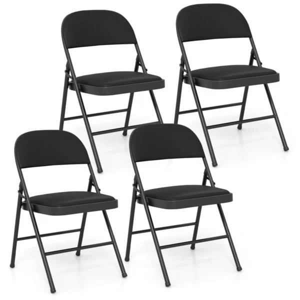 4klappsthlegartenstuhlklappbarcampingstuhlkunstledermitmetallrahmenesszimmerthlegepolstertbis150kgbelastbarschwarz_image_5.webp Rinkinys iš 4 valgomojo kėdžių 47x45x79cm., juodos spalvos