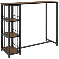 Baro stalas Homcom 120x40x105cm., juodos spalvos 