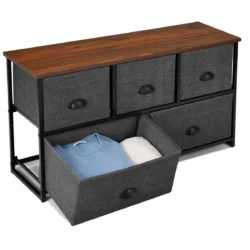 Komoda 100x30x53,5cm., tamsiai pilkos/rudos spalvos