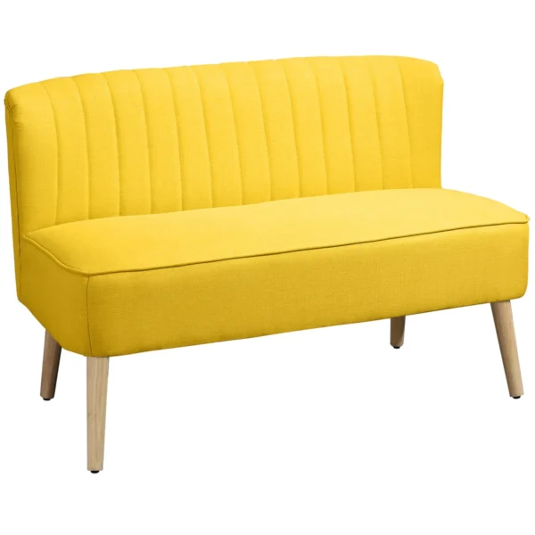 Sofa Homcom 117x56,5x77cm., geltonos/šviesiai rudos spalvos 