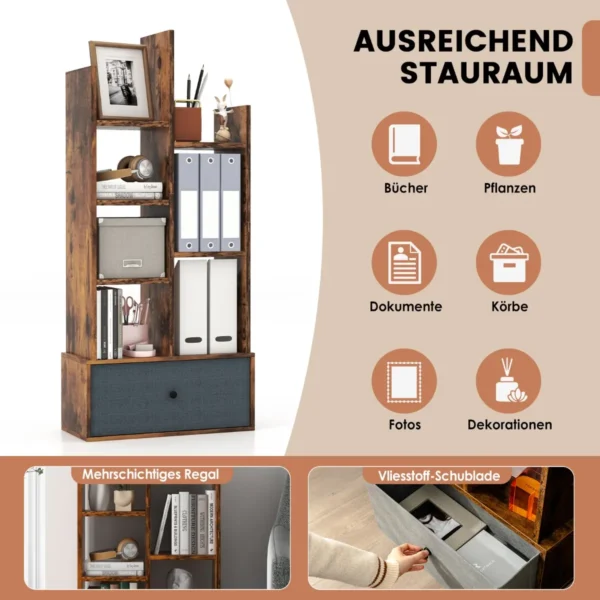 Pastatoma lentyna 53x24x118cm., rudos spalvos