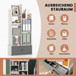 Pastatoma lentyna 53x24x118cm., baltos/pilkos spalvos