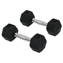 Rinkinys iš 2 hantelių Homcom 10,5x10,5x27,2cm., juodos/sidabrinės spalvos