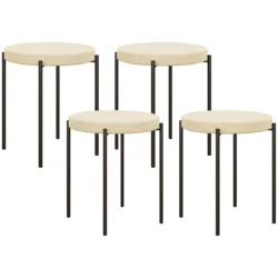 Rinkinys iš 4 taburečių Homcom 41,5x41,5x46cm., kreminės/juodos spalvos