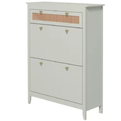 Batų spinta Homcom 88x30x120cm., žalios spalvos