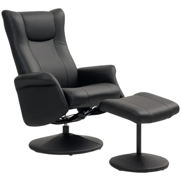 Fotelis su pakoju Homcom, juodos spalvos 