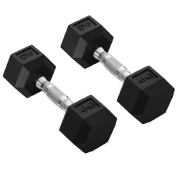Rinkinys iš 2 hantelių Homcom 10,5x10,5x27,2cm., juodos/sidabrinės spalvos