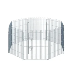Šunų aptvaras iš 8 dalių PawHut 63x76cm., sidabrinės spalvos