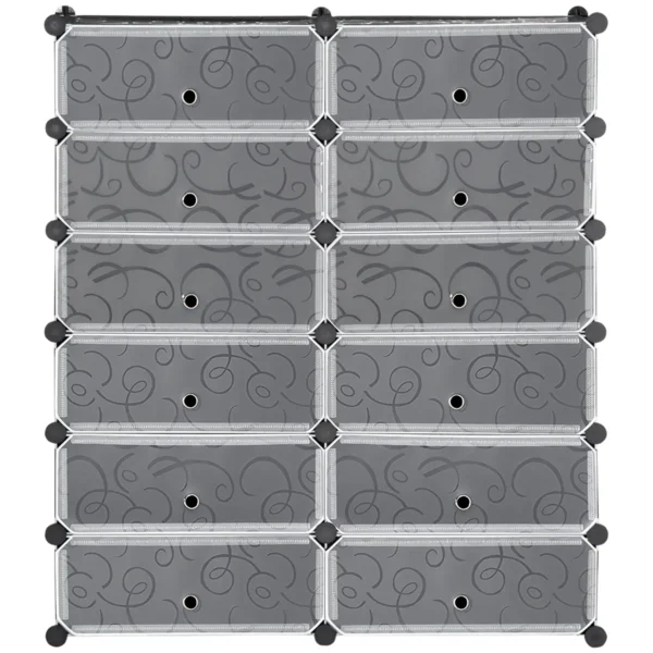 Modulinė batų spinta Homcom 94x37x108cm., juodos spalvos