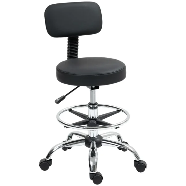 Biuro kėdė Homcom 52x52x92cm., juodos/sidabrinės spalvos