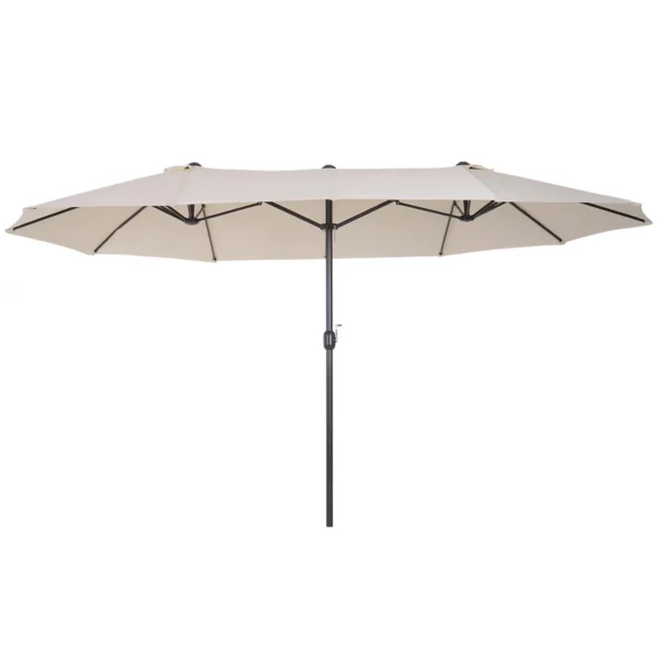 Lauko skėtis Outsunny 455x265x238cm., smėlio/juodos spalvos