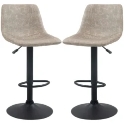 Rinkinys iš 2 baro kėdžių Homcom 42x47,5x111,5cm., juodos/smėlio spalvos 