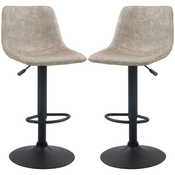 Rinkinys iš 2 baro kėdžių Homcom 42x47,5x111,5cm., juodos/smėlio spalvos 