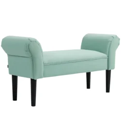 Minkštas suolas Homcom 102x36x51cm., žalios/juodos spalvos