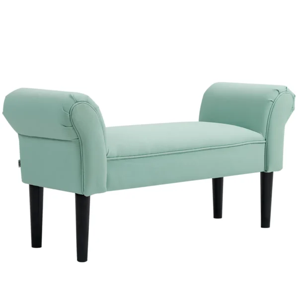 Minkštas suolas Homcom 102x36x51cm., žalios/juodos spalvos