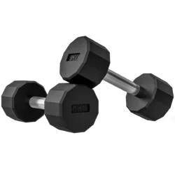 Rinkinys iš 2 hantelių Sportnow 25x9,5x9,5cm., juodos/sidabrinės spalvos