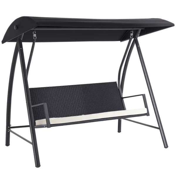 Lauko sūpynės Outsunny 198x124x179cm., juodos spalvos 