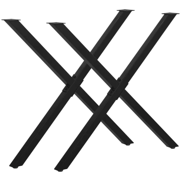 Rinkinys iš 2 stalo kojų Homcom 80x4x72cm., juodos spalvos