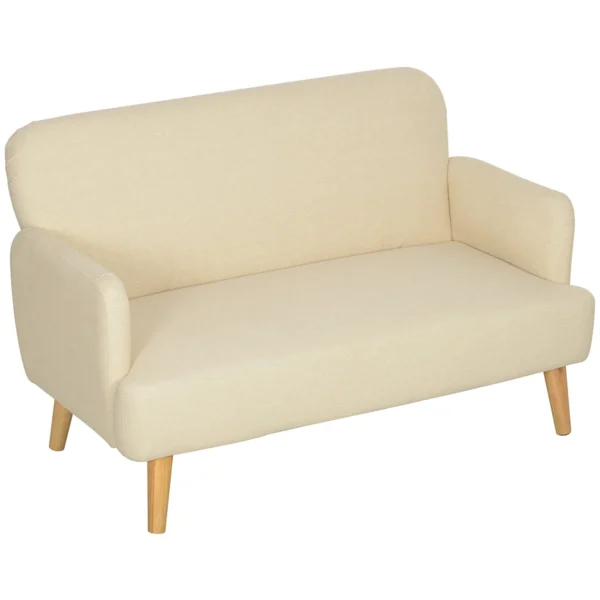 Sofa Homcom 130x74x79cm., kreminės/šviesiai rudos spalvos 