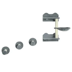 Kačių laipiojimo sienelių rinkinys iš 4 dalių PawHut, pilkos/smėlio spalvos