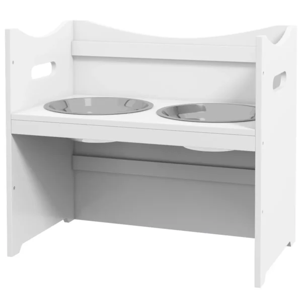 FPM2fd194954b4c8b.webp Dubenėliai su stovu PawHut 54x31,5x47cm., baltos/sidabrinės spalvos