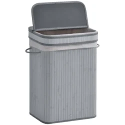 Skalbinių krepšys 70L Homcom 40x30x60cm., pilkos spalvos
