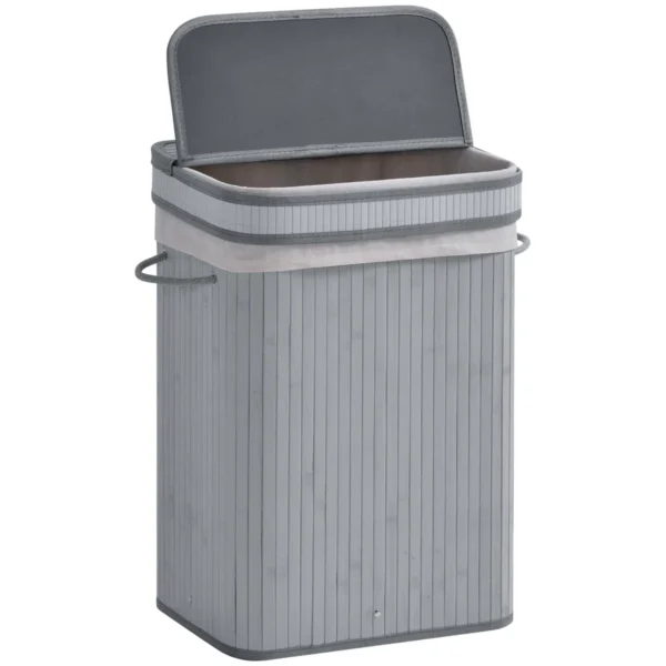 Skalbinių krepšys 70L Homcom 40x30x60cm., pilkos spalvos