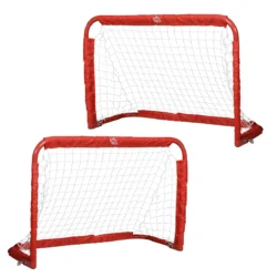 Rinkinys iš 2 futbolo vartų vaikams Homcom 90x36x60cm., raudonos/juodos spalvos