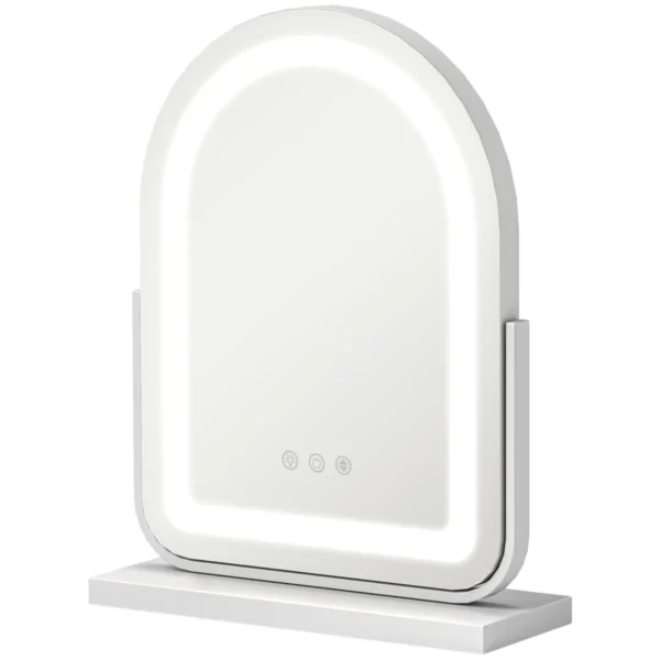 Kosmetinis veidrodis su LED apšvietimu Homcom 33x12x44,5cm., baltos spalvos