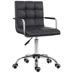 Biuro kėdė Homcom 52,5x54x99cm., juodos/sidabrinės spalvos