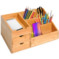 Stalo organizatorius Homcom 33x20,5x15,5cm., šviesiai rudos spalvos