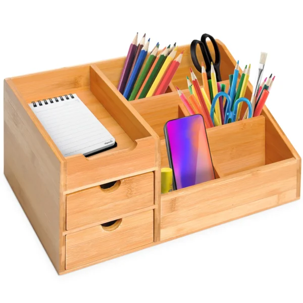 Stalo organizatorius Homcom 33x20,5x15,5cm., šviesiai rudos spalvos