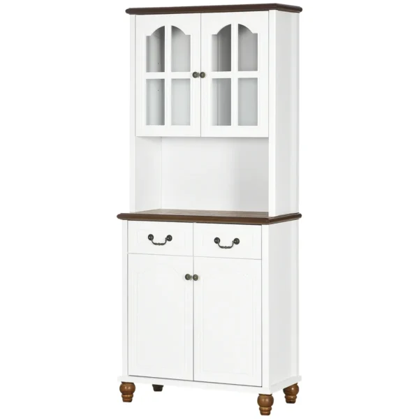 Virtuvės spintelė Homcom 76x38x182cm., baltos/rudos spalvos 