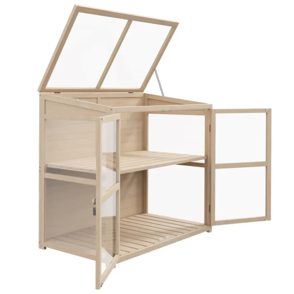 Šiltnamis Outsunny 103x61x103cm., šviesiai rudos spalvos