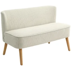 Sofa Homcom 117x56,5x77cm., kreminės/šviesiai rudos spalvos 