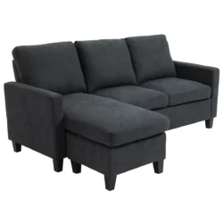 Kampinė sofa Homcom 197x139x91cm., tamsiai pilkos spalvos