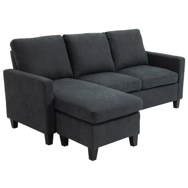 Kampinė sofa Homcom 197x139x91cm., tamsiai pilkos spalvos