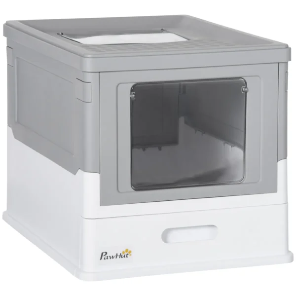 Kačių tualetas PawHut 47,5x35,5x36,7cm., baltos/pilkos spalvos