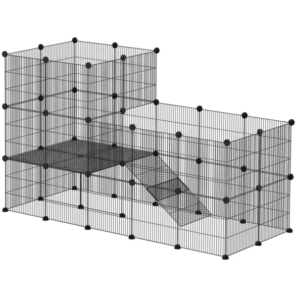 Gyvūnų aptvaras PawHut 140x70x105cm., juodos spalvos