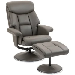 Fotelis su pakoju Homcom, pilkos spalvos 