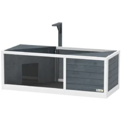 Vėžlių narvas PawHut 120x50x40cm., pilkos/baltos spalvos