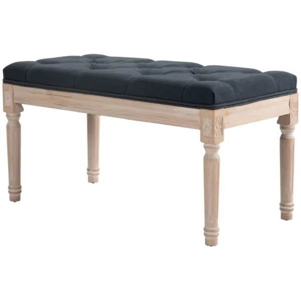 Minkštas suolas Homcom 80x40x43cm., tamsiai pilkos/smėlio spalvos