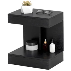 Naktinis staliukas Homcom 40x30x46cm., juodos spalvos