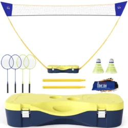 Badmintono tinklas Homcom 286x33x157cm., geltonos/mėlynos spalvos