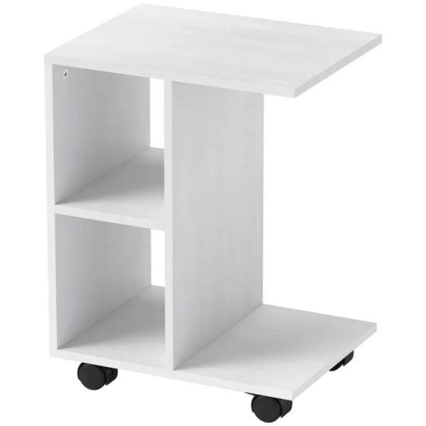 Šoninis staliukas Homcom 45x35x58cm., baltos/juodos spalvos