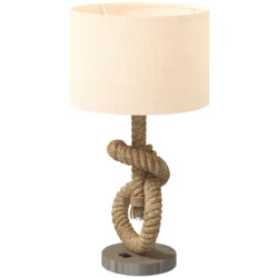 Stalo lempa Homcom 30x30x55cm., kreminės/šviesiai rudos spalvos