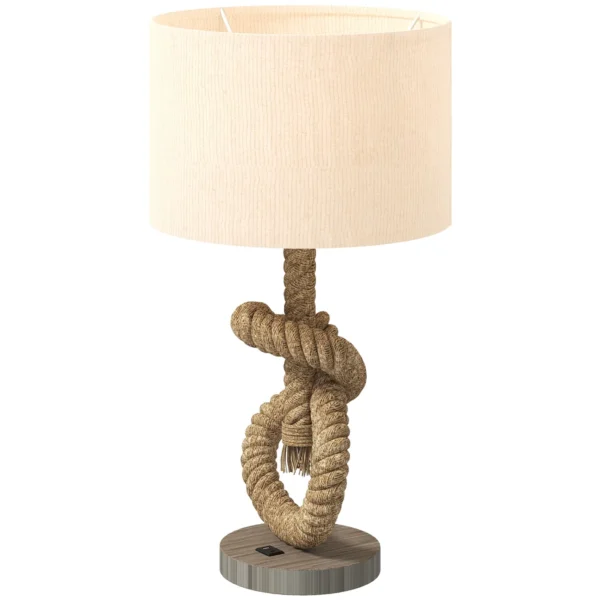 Stalo lempa Homcom 30x30x55cm., kreminės/šviesiai rudos spalvos